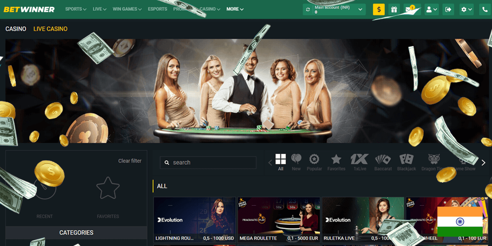 Short list with games where Betwinner users have access to a casino with live dealers